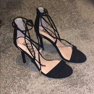 Black Lulu strap sandals! Super cute!
